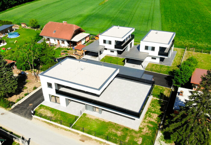 Projekt-Abschluss: Kainach/Weitendorf – Mitterweg 4 – Drohnen-Bilder der fertigen Wohnanlage