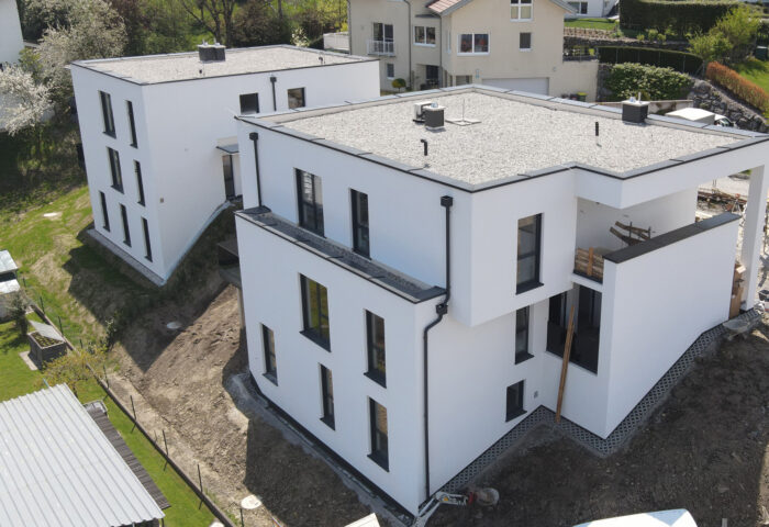 Video-Update: Hart bei Graz – Karl Binder-Gasse 46 – Drohnenvideo über fertige Fassade samt Fenster